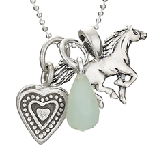 Horse and Heart Charm Necklace