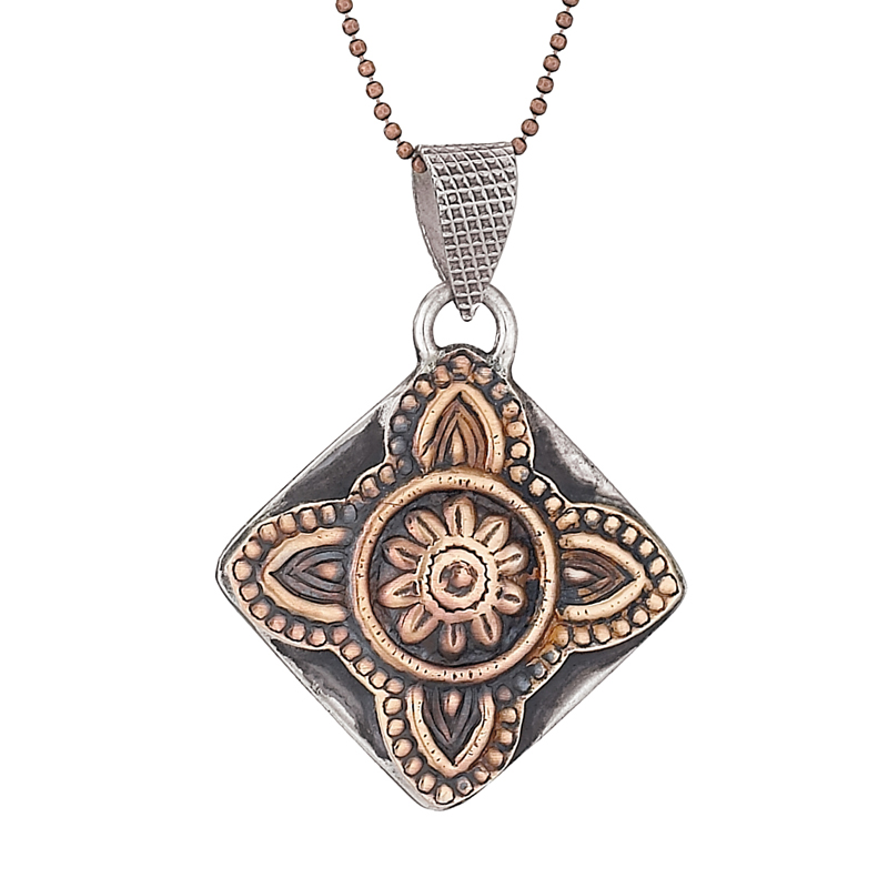 India Copper Stamp Necklace