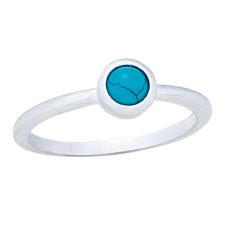 Matte Silver Turquoise Stack Ring