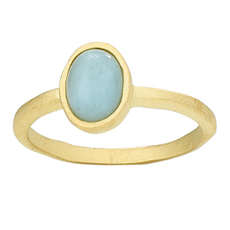 Small Gold Plated Amazonite Stack Ring
