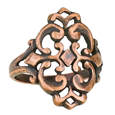 Copper Oxidized Scroll Ring