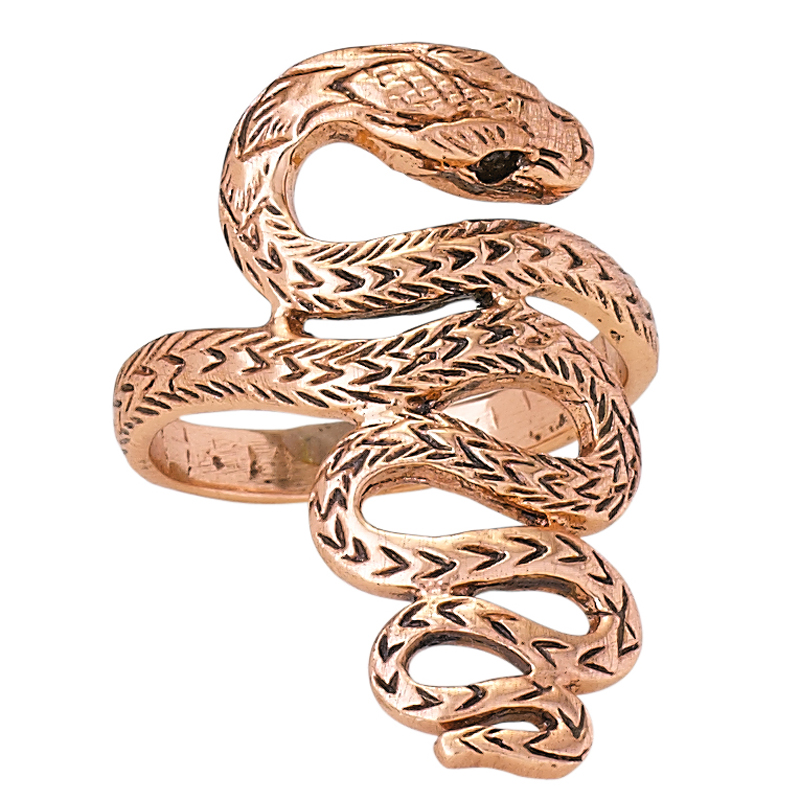 Large Twist Copper Snake Ring