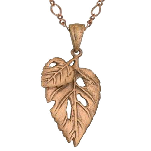 Copper Double Leaf Necklace